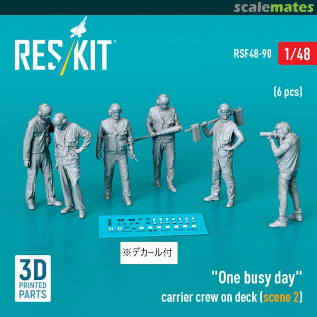 Boxart "One busy day" carrier crew on deck (scene 2) (6 pcs) (3D Printed) RSF48-0090 ResKit