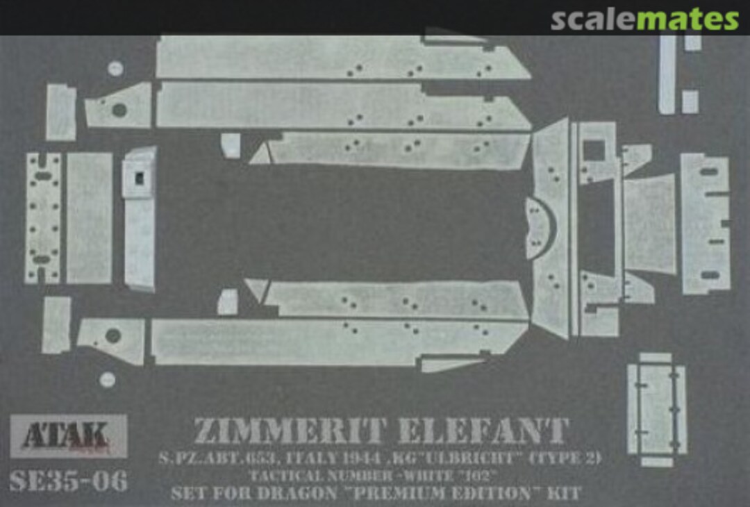 Boxart Elefant s.Pz.Abt. 653, ITALY 1944 (Model 2) ~Dragon~ SE35-06 Atak Model