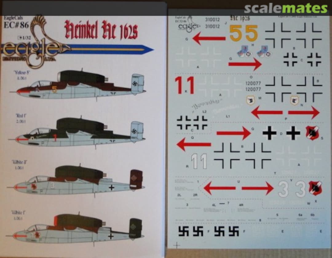 Boxart Heinkel He 162S EagleCals EC32-86 Eagle Editions