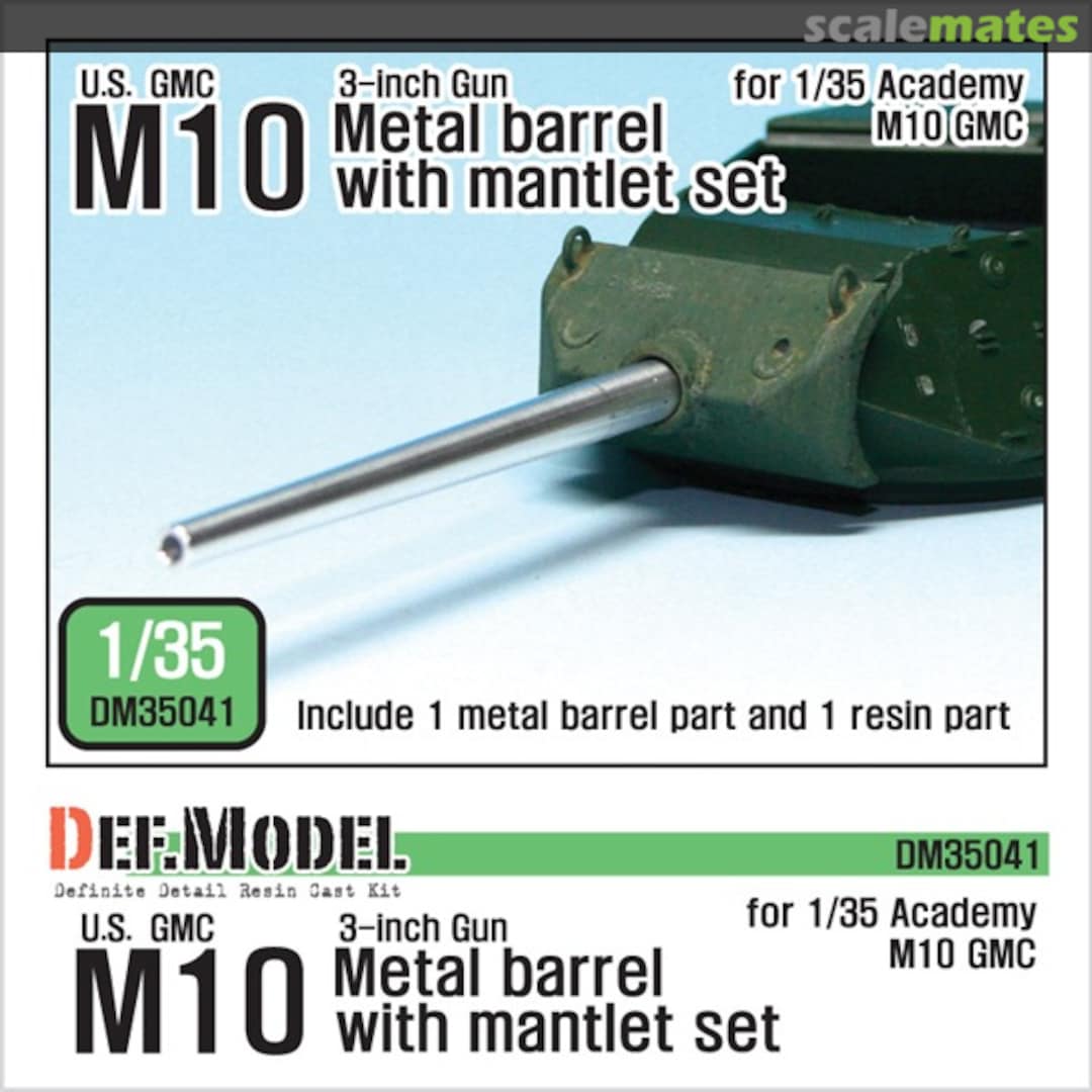 Boxart US M10 3inch Gun Metal Barrel w/Mantlet Set (for Academy) DM35041 Def.Model