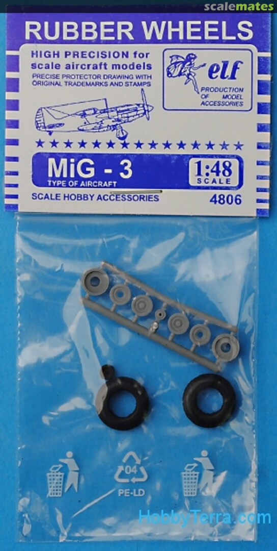 Boxart MiG-3 Rubber wheels 4806 Elf Production of Model Accessories