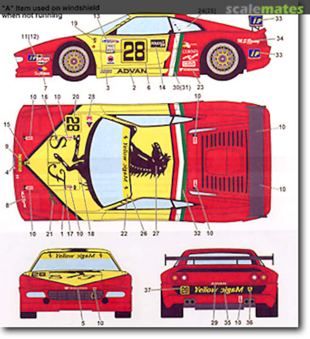 Boxart Ferrari F355 YELLOW MAGIC Daytona (2000/01) ST27-DC678C Studio27