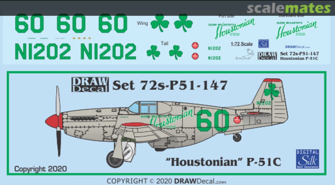 Boxart "Houstonian" P-51C 72-P51-147 Draw Decal