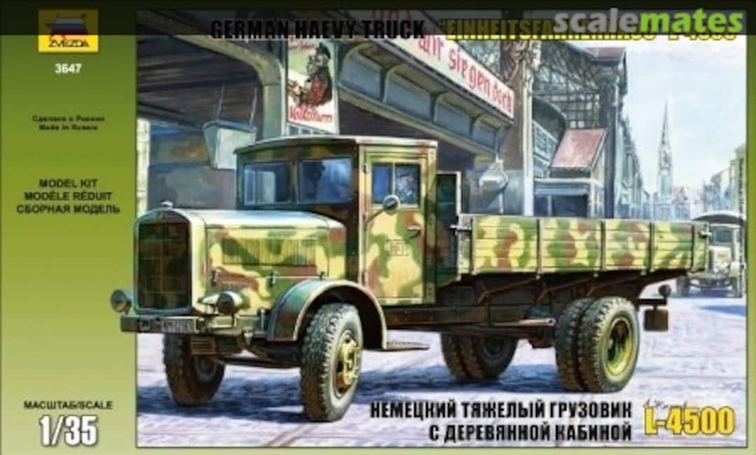 Boxart Heavy Truck "Einheitsfahrerhaus" L-4500 3647 Zvezda