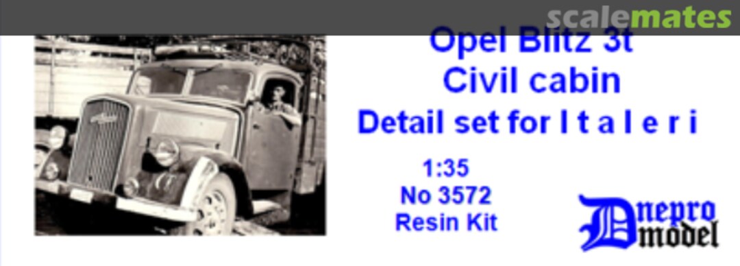 Boxart Opel Blitz 3t Civil cabin Detail set for Italeri 3572 Dnepro Model