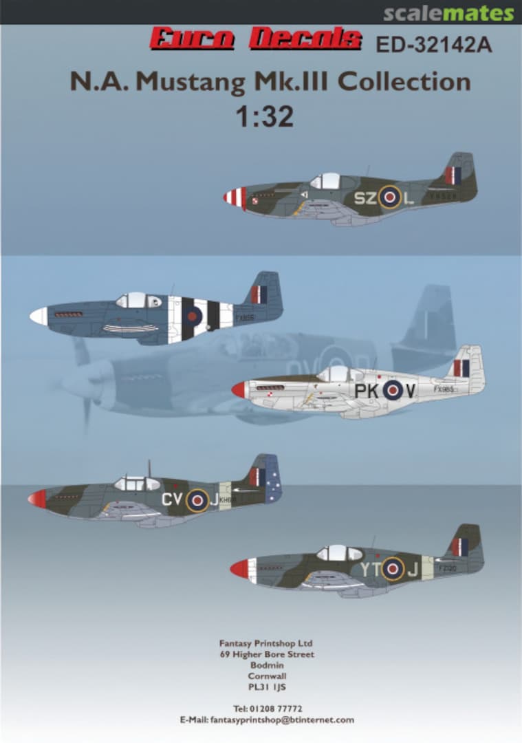 Boxart North American Mustang Mk.III Collection ED-32142A Euro Decals