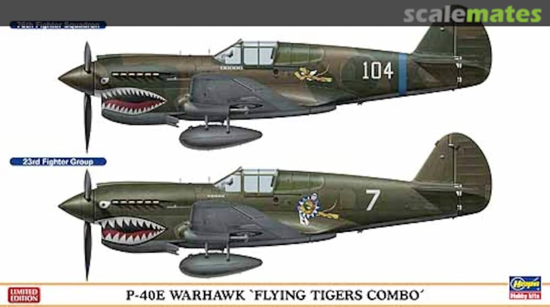 Boxart P-40E Warhawk 'Flying Tigers Combo' 02082 Hasegawa