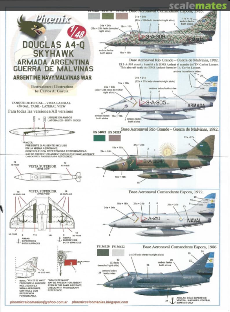 Boxart Douglas A-4Q Skyhawk 48-2 Phoenix Calcomanias