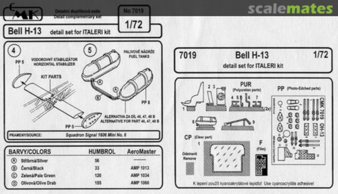 Boxart Bell H-13 - detail set 7019 CMK