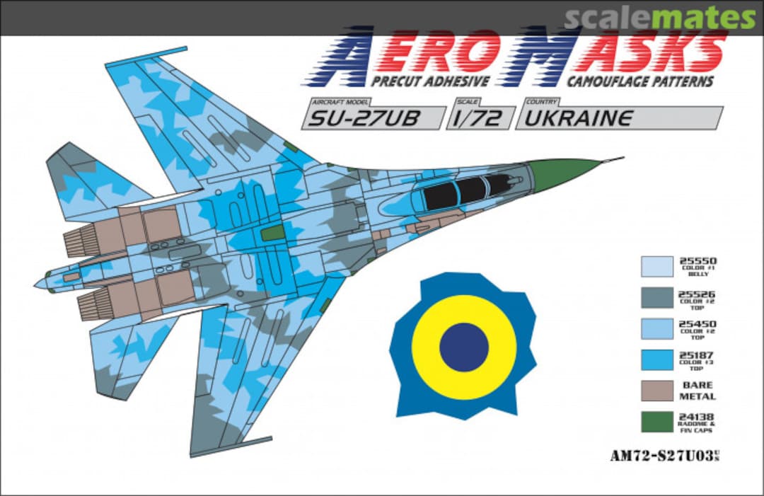 Boxart Su-27UB Ukraine AM72-S27U03 AeroMasks