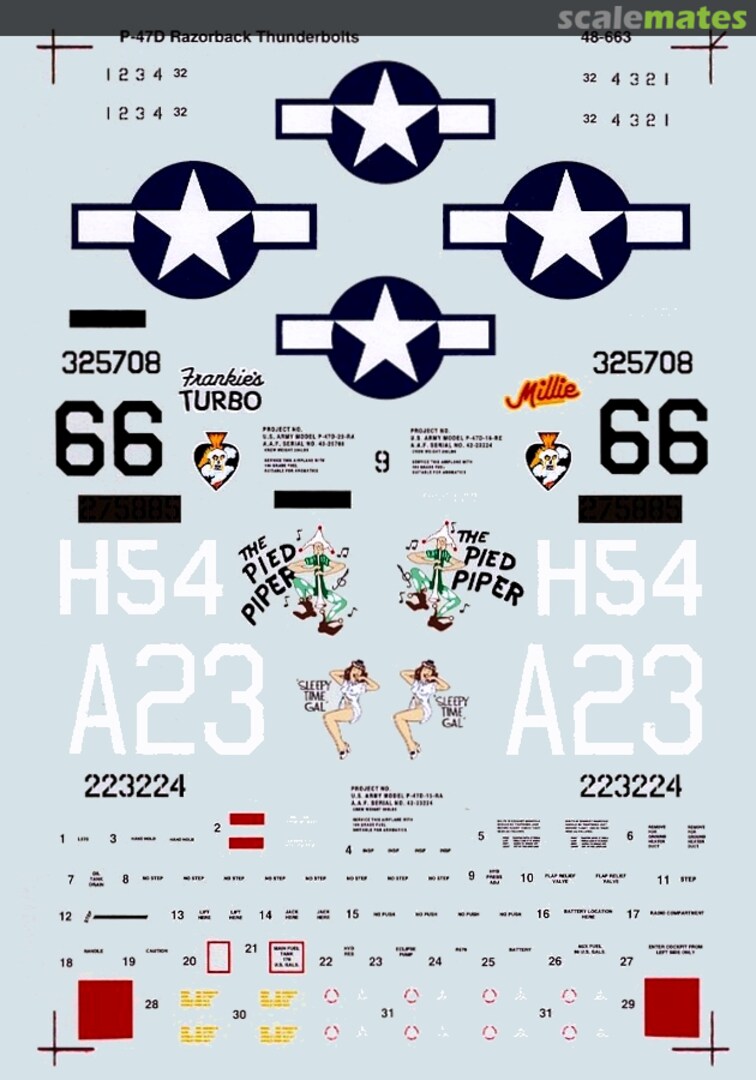 Boxart P-47D Thunderbolt Razorbacks 48-0663 SuperScale International