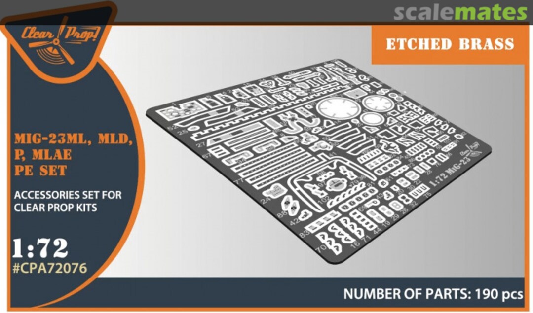 Boxart MiG-23ML, MLD, P, MLAE PE set CPA72076 Clear Prop!