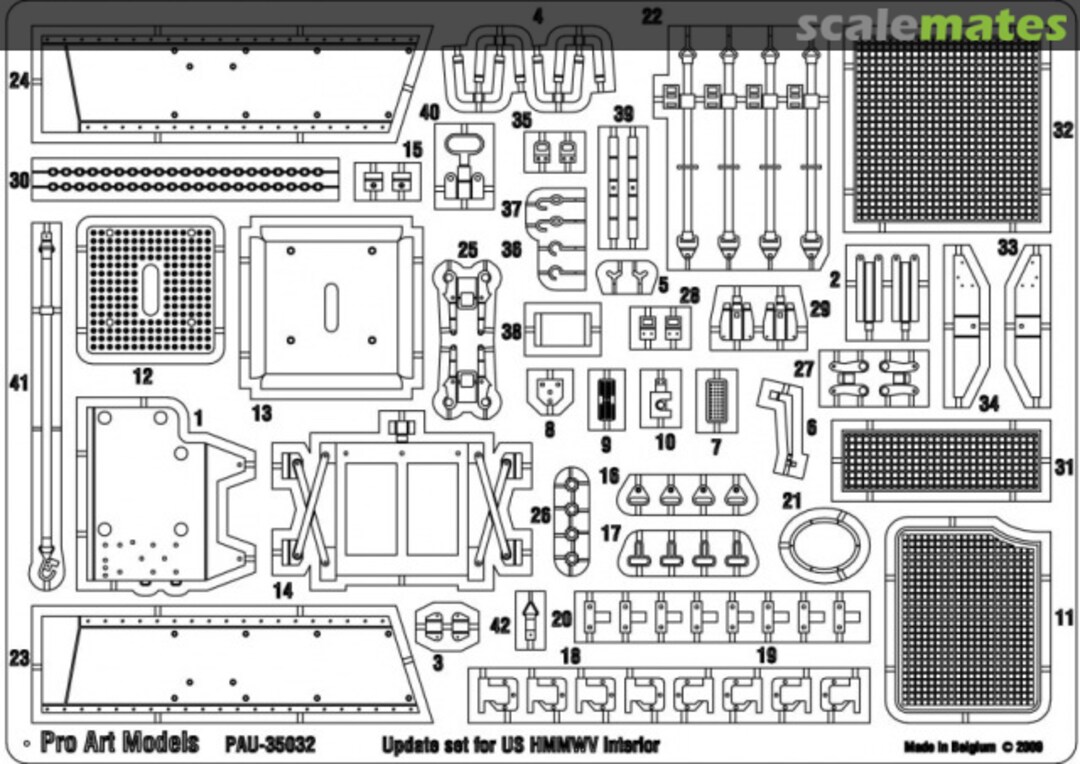 Boxart US Humvee Interior Set upgraded PAU-35032 Pro Art Models