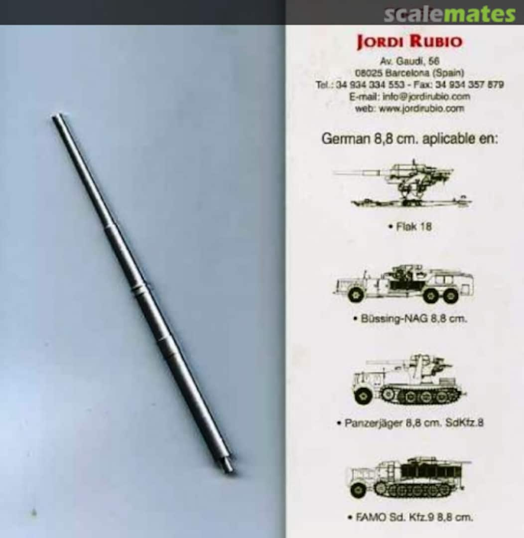 Boxart 8,8cm FlaK 18 Barrel (3-pc type) TG-35B Jordi Rubio