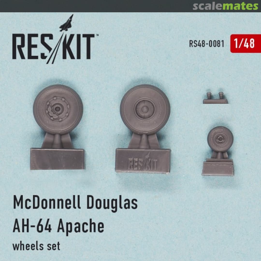 Boxart AH-64 Apache - wheels set RS48-0081 ResKit