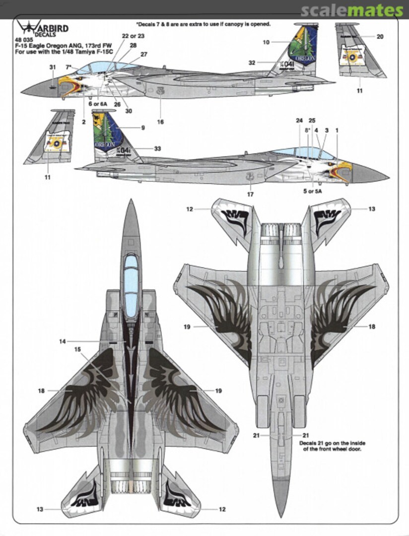 Boxart F-15C Eagle Oregon ANG 173rd FW 48035 Warbird Decals