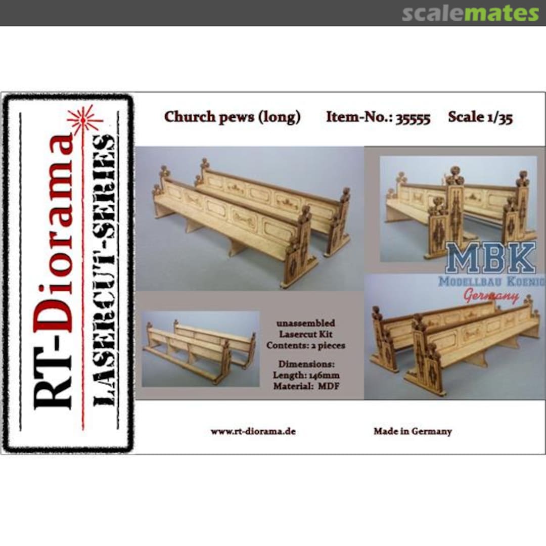 Boxart Church pews (long) / Kirchenb?nke (lang) 1/35 35555 RT-Diorama