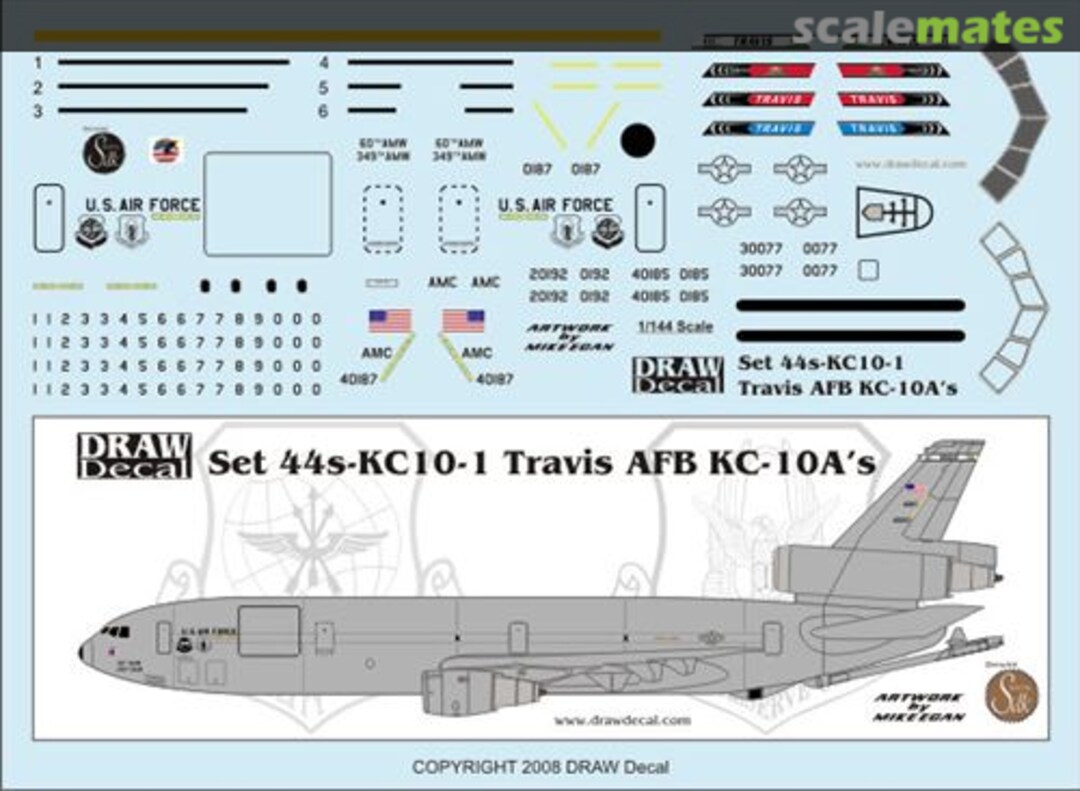 Boxart USAF KC-10A Travis AFB 44s-KC10-1 Draw Decal