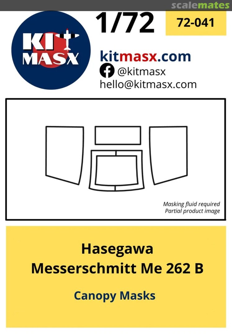 Boxart Messerschmitt Me 262 B 72-041V Kit Masx