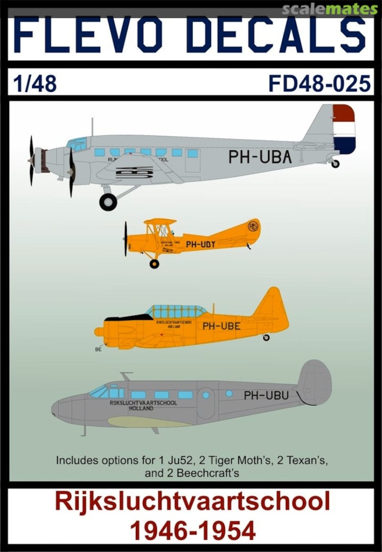 Boxart Rijksluchtvaartschool 1946-1954 FD48-025 Flevo Decals