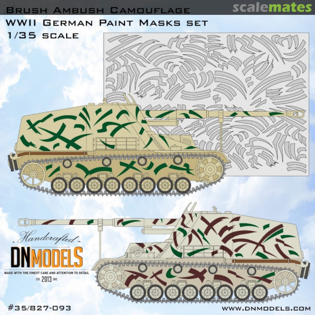 Boxart German WWII Brush Ambush Camouflage Paint Mask Set 35/827-093 DN Models