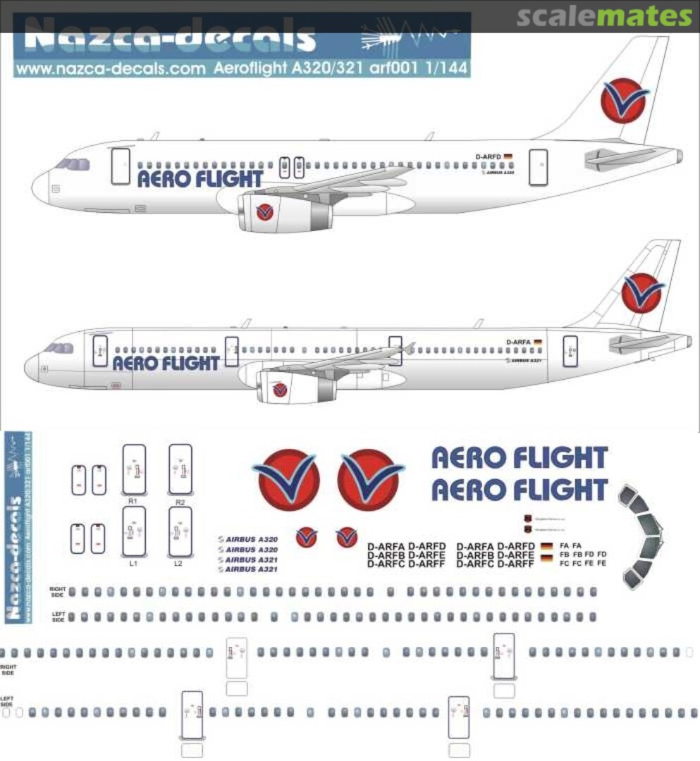 Boxart Airbus A320-232, A321-231 ARF001 Nazca decals