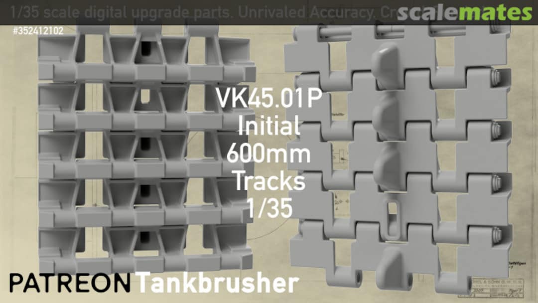 Boxart Tiger P Initial 600mm incl. flame cut guide horn 352412102 Tankbrusher Scale Modeling