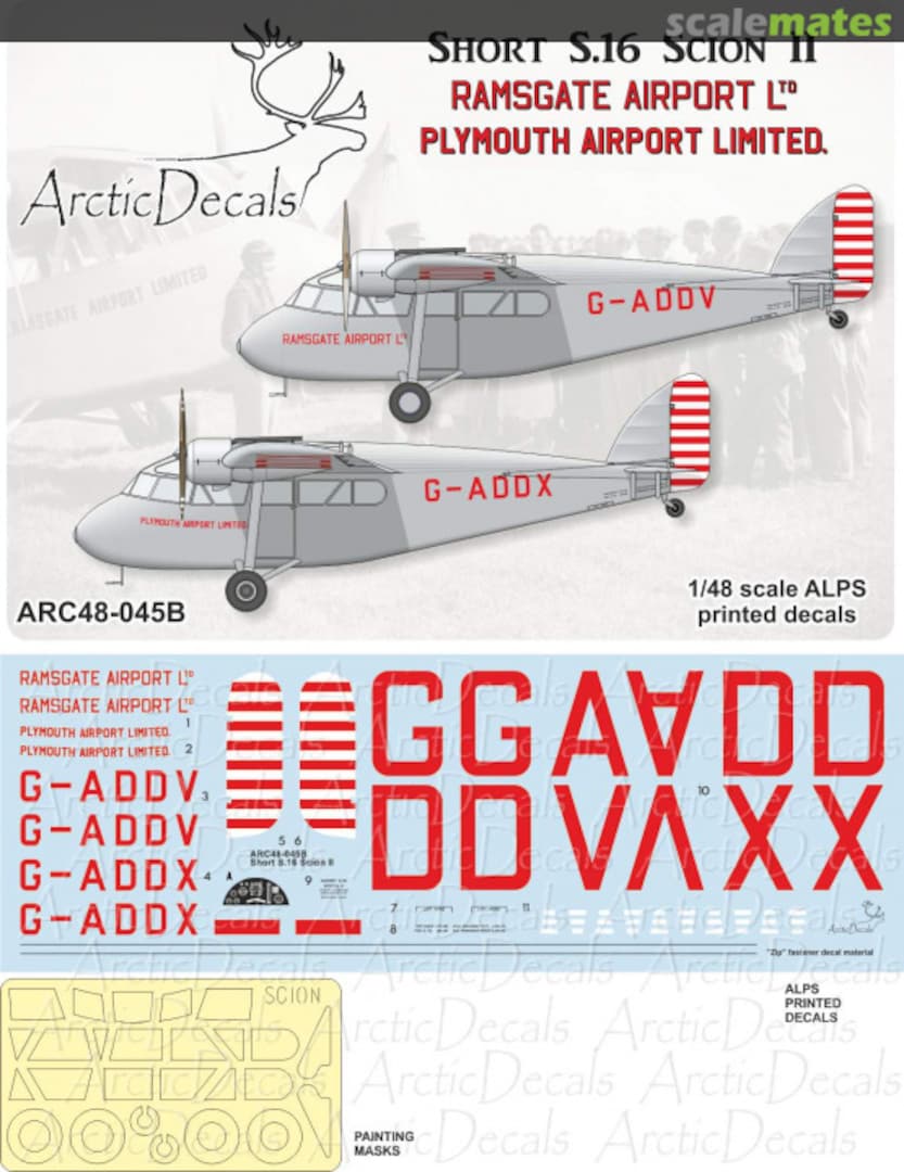 Boxart Short S.16 Scion II Decals and Masks ARC48-045B Arctic Decals