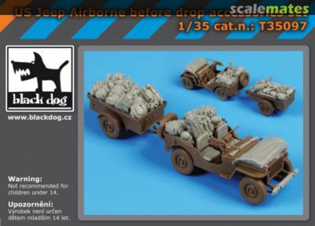 Boxart US Jeep airborne before drop accessories set T35097 Black Dog