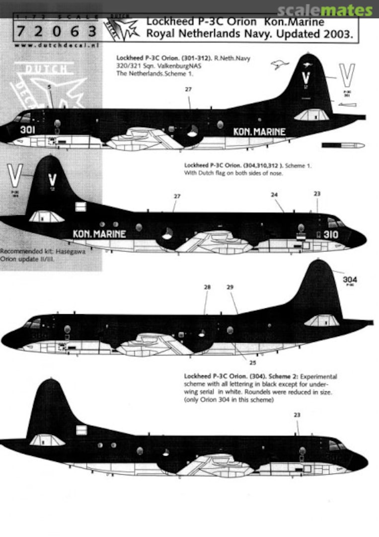 Boxart Lockheed P-3C Orion Kon. Marine Updated 2003 DD72063 Dutch Decal