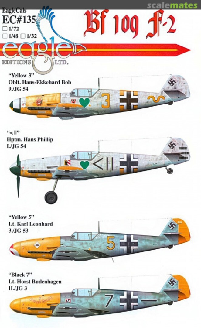 Boxart Bf 109 F-2 EagleCals EC72-135 Eagle Editions