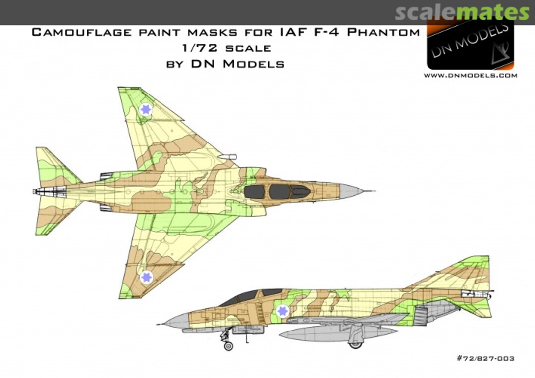 Boxart IAF F-4 Phantom (Camo paint masks) 1/72th 72/827-003 DN Models