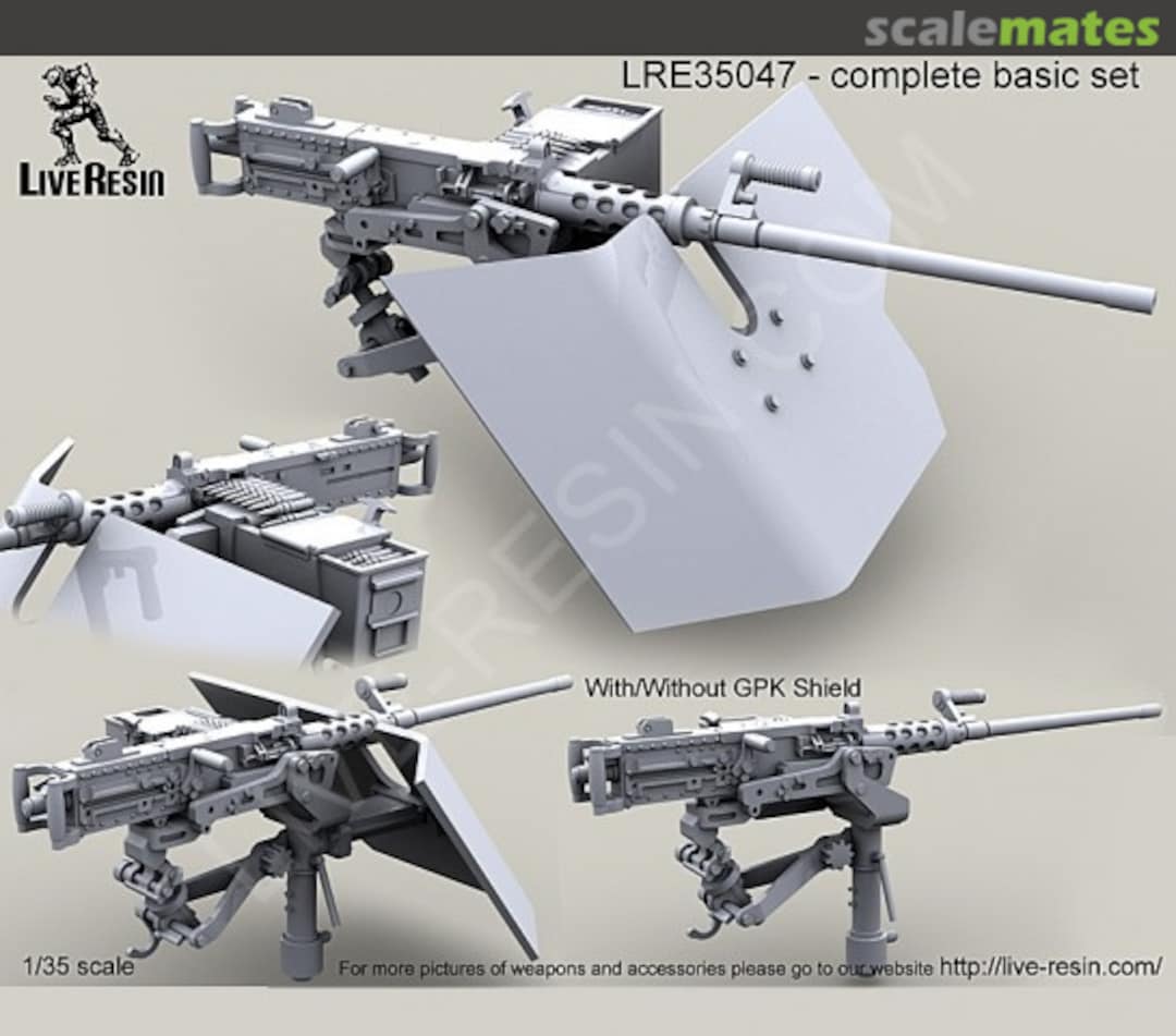 Boxart M2 Browning .50 Caliber Machine Gun on MK93 with Bearing Sleeve pedestal, Bearing Sleeve Extension and classic GPK armour shield LRE-35047 Live Resin