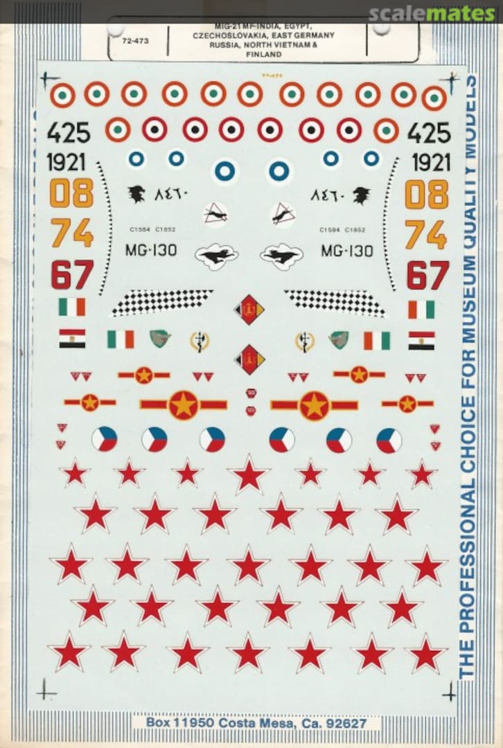 Boxart MiG-21 MF 72-473 Microscale