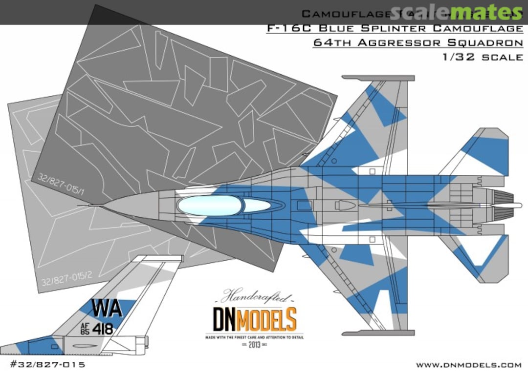 Boxart Camouflage Paint Masks for F-16C Blue Splinter Aggressor 1/32 32/827-015 DN Models