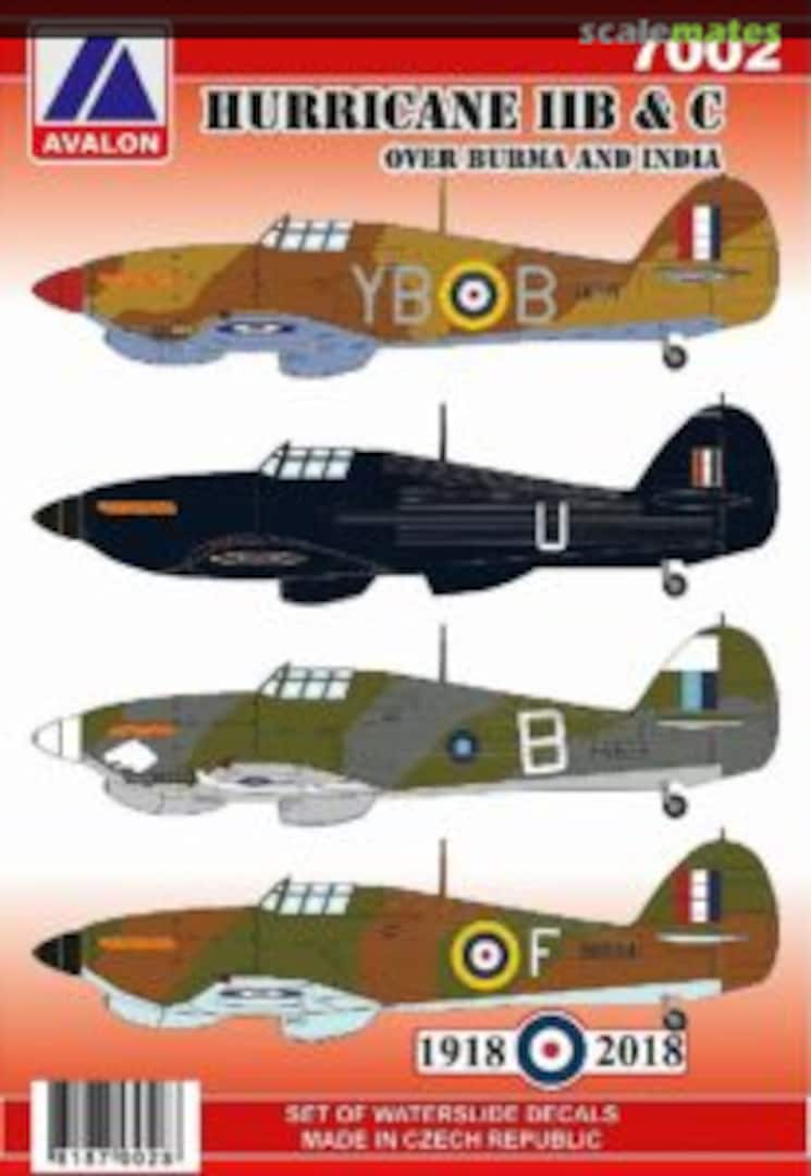 Boxart Hurricane IIB & IIC Over Burma & India 7002 Avalon Decals