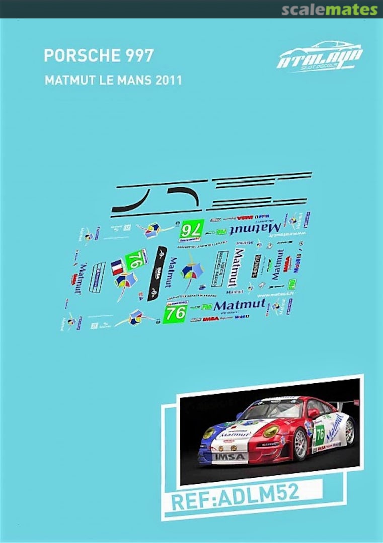 Boxart Porsche 997 GT3 RSR "Matmut" ADLM52 Atalaya Slot Decals