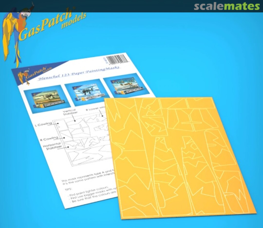 Boxart HS123 A1/B1 Special Paper Painting Mask 20-48233 GasPatch Models