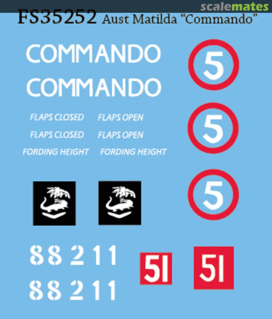 Boxart Aust Matilda "Commando" Decals FS35252 Firestorm Models