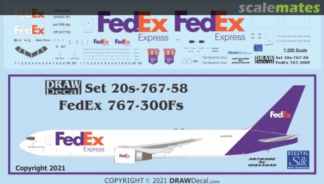 Boxart FedEx 767-300Fs 20-767-58 Draw Decal