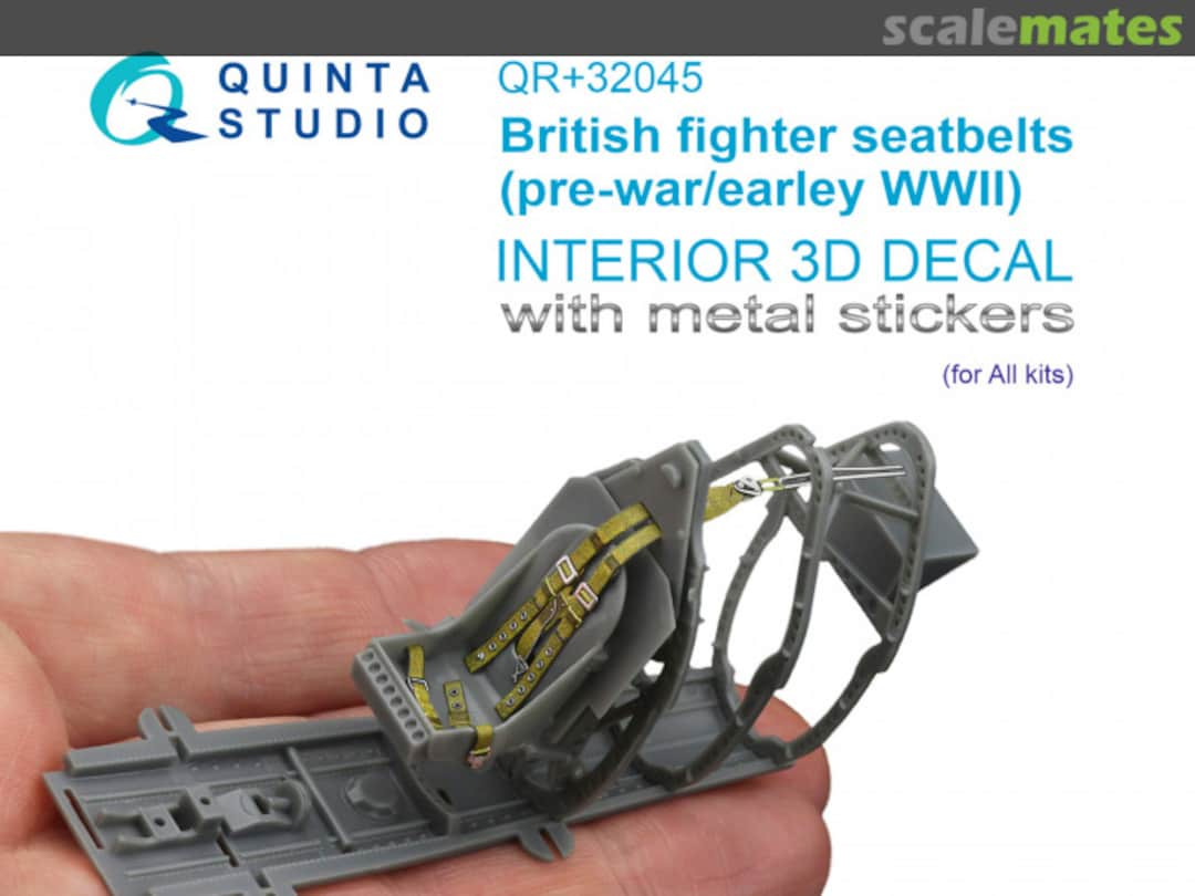 Boxart British Fighter Seatbelts, (pre-war/early WWII) interior 3D decals QR+32045 Quinta Studio