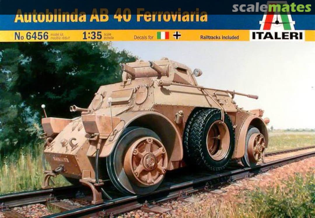 Boxart Autoblinda AB 40 Ferroviaria 6456 Italeri