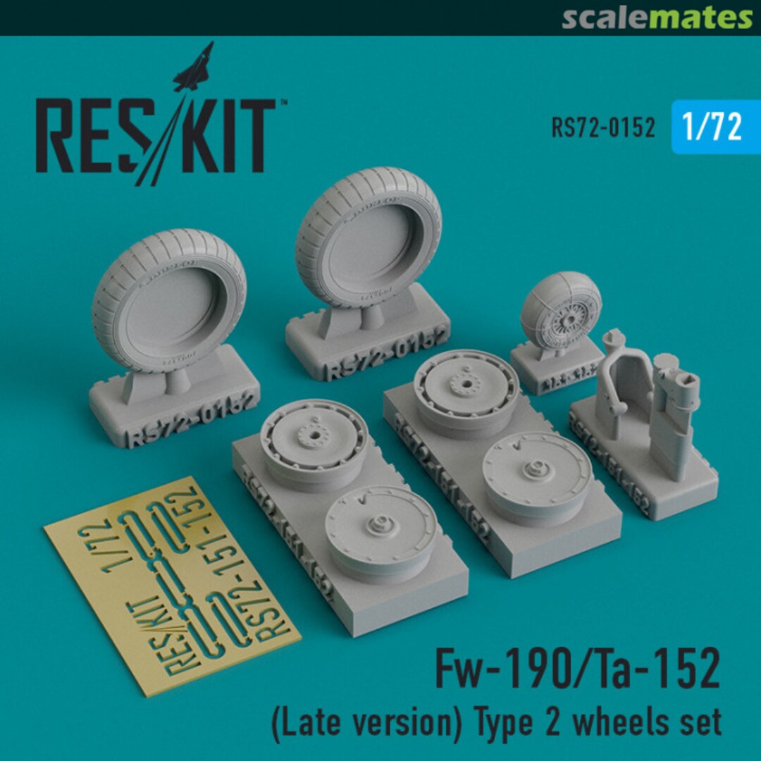 Boxart Focke-Wulf Fw-190/Ta-152 (Late version) Type 2 wheels set RS72-0152 ResKit