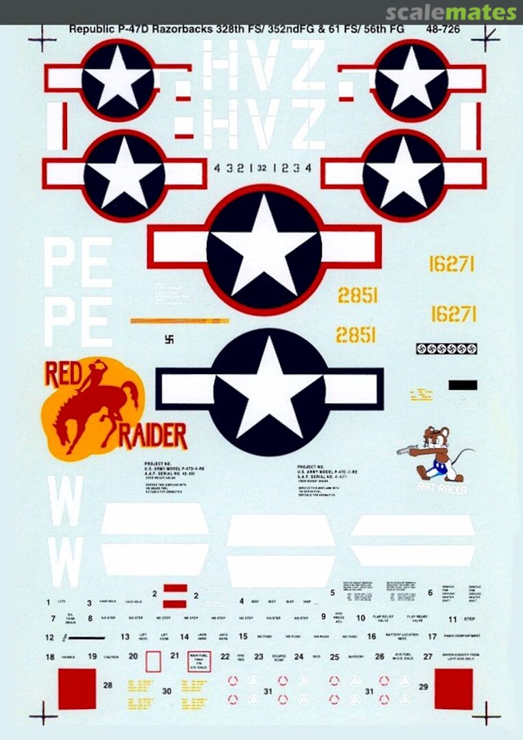 Boxart Republic P-47C/D Razorbacks 48-0726 SuperScale International