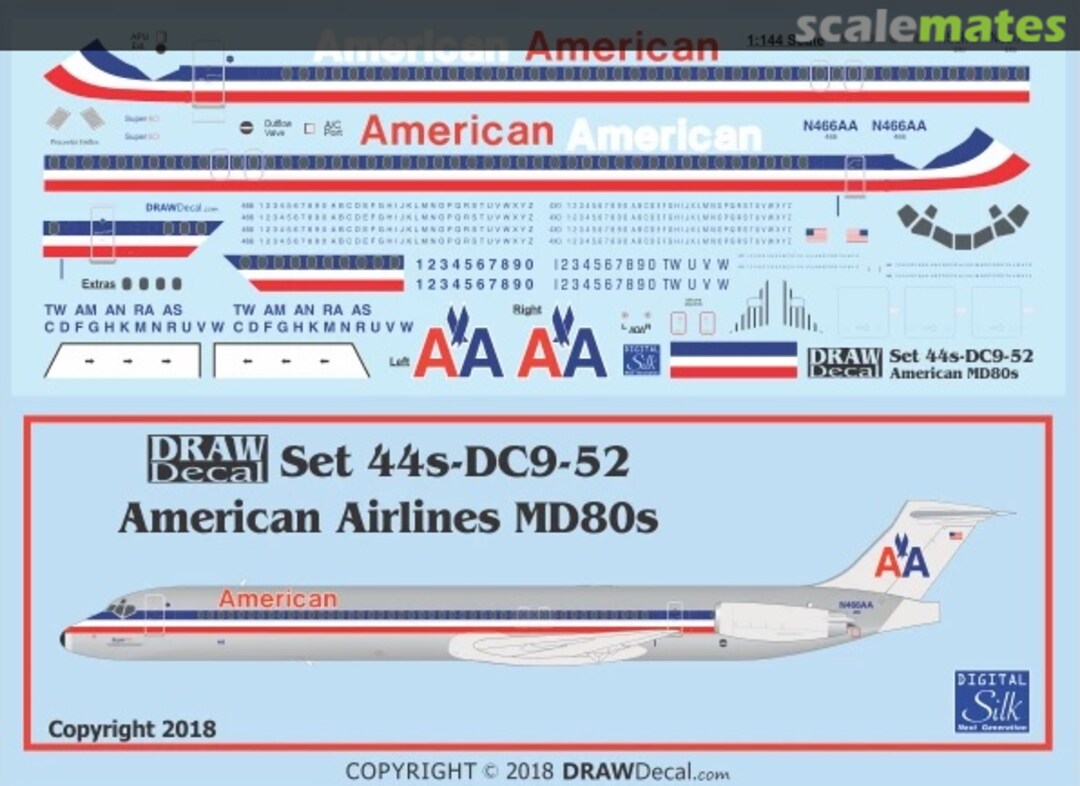 Boxart American Airlines MD80s 44-DC9-52 Draw Decal