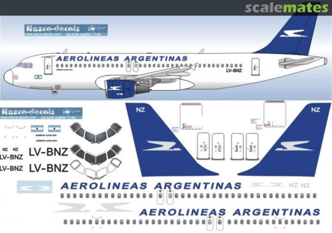 Boxart Airbus A320-212 ARG002 Nazca decals