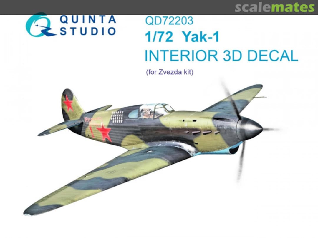 Boxart Yak-1 interior 3D decals QD72203 Quinta Studio