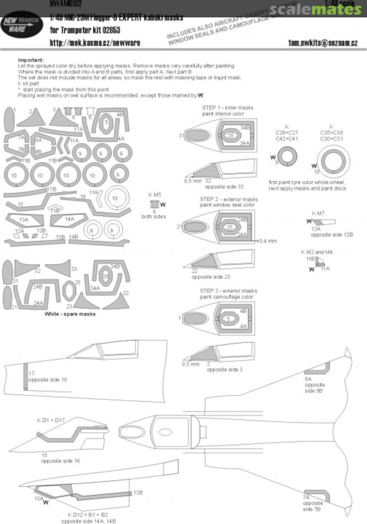 Boxart MiG-23M Flogger B EXPERT kabuki masks NWAM0102 New Ware