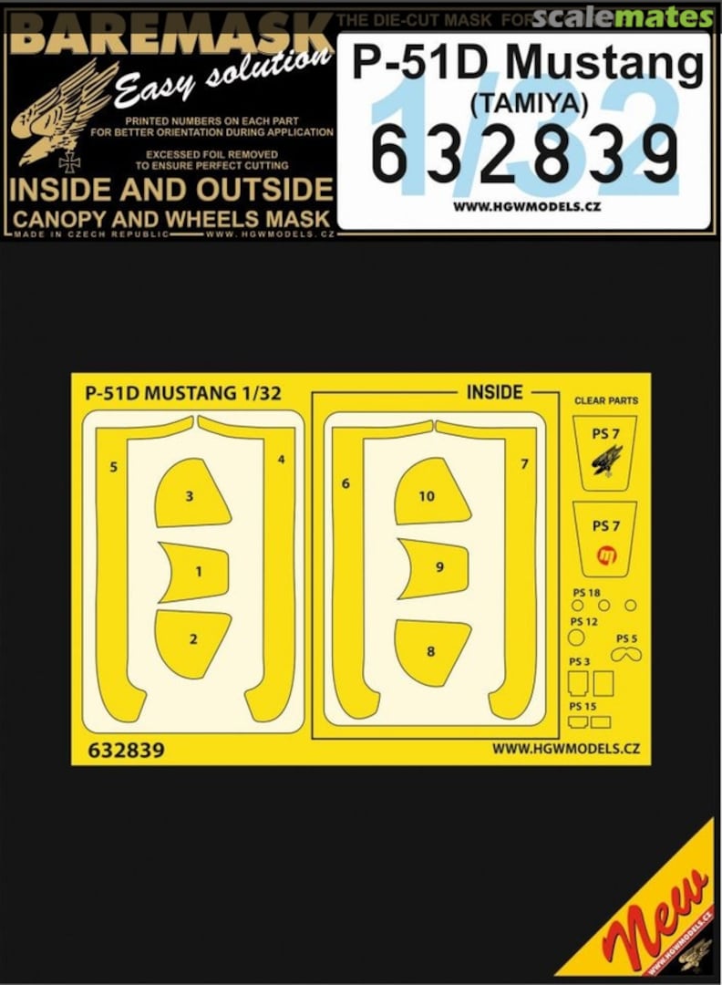 Boxart P-51D Mustang masks 632839 HGW Models