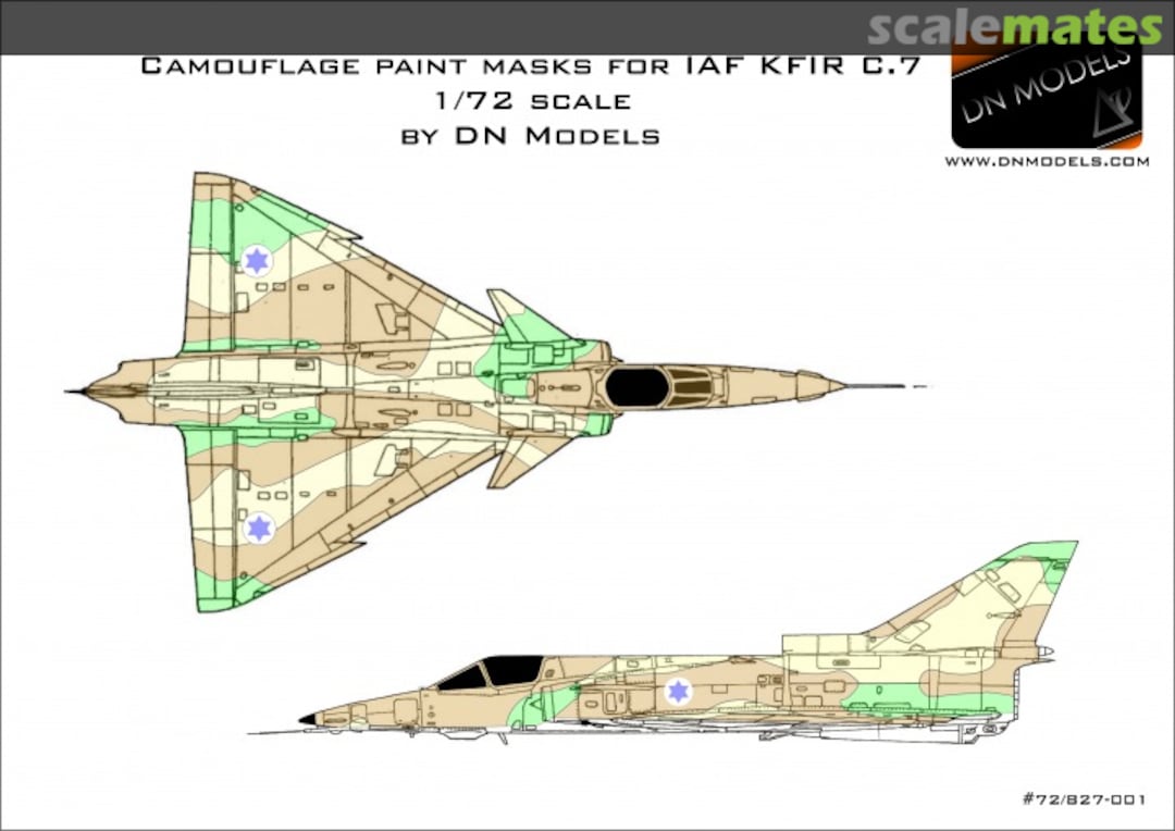 Boxart IAF Kfir C7 (Camo paint masks) 1/72th 72/827-001 DN Models